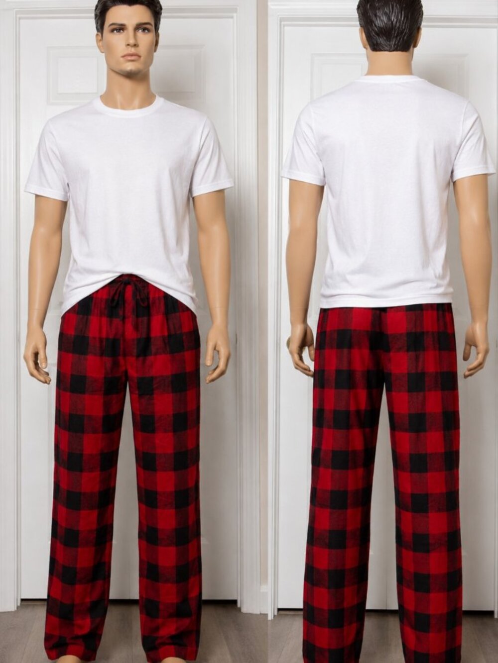 Auden Men's Red & Black Buffalo Plaid Pajama Pants Size Small NWT 100% Cotton
